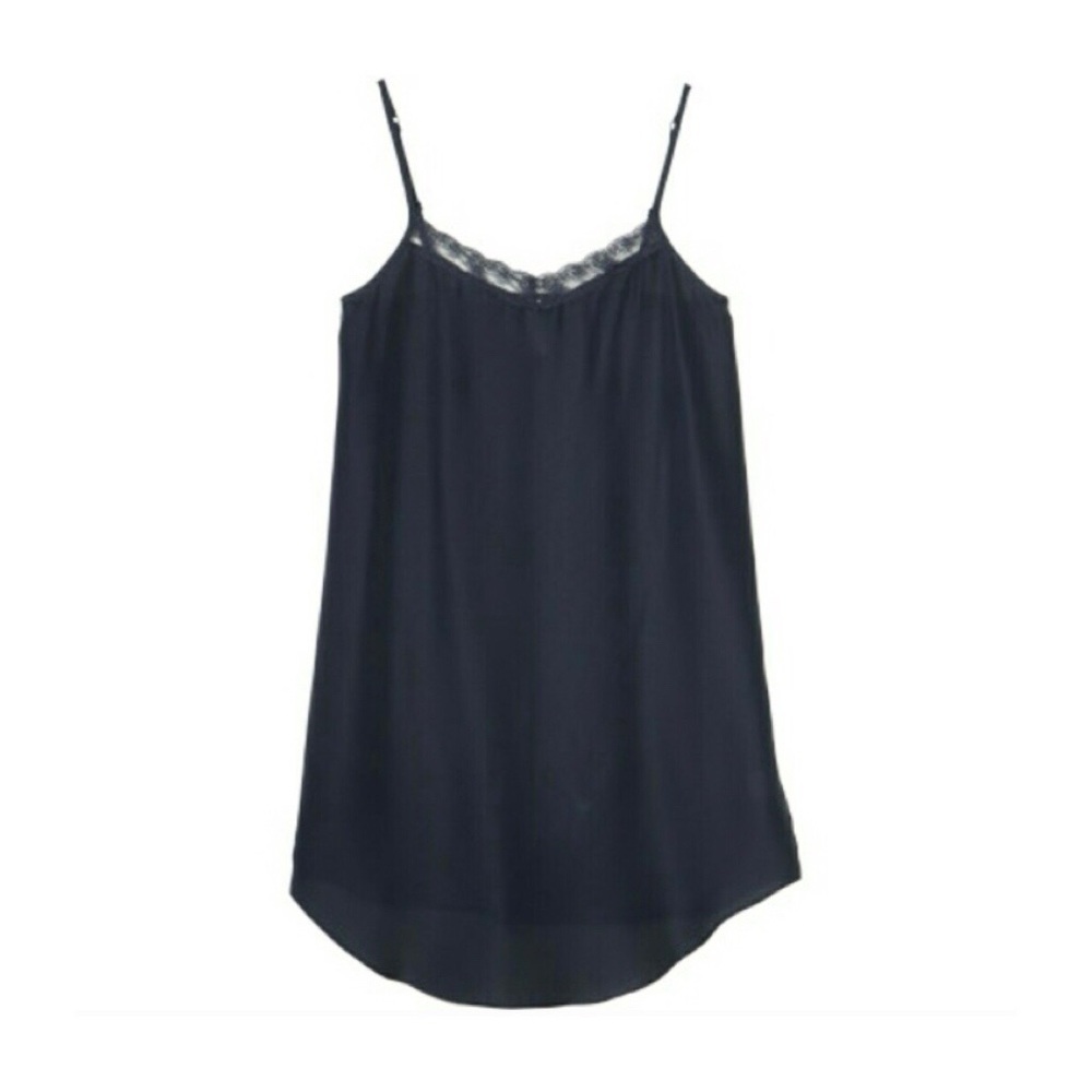 Gentle Fawn Black Lace Trim Slip Dress